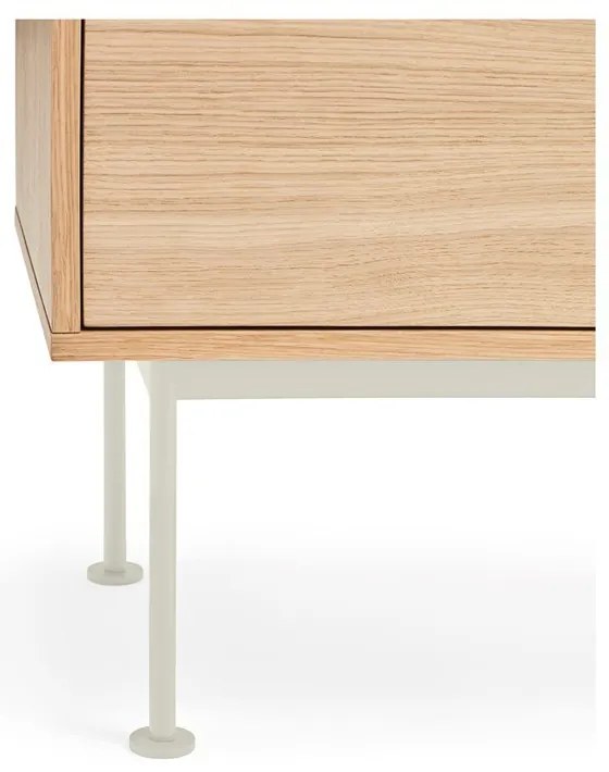 Yoko krémfehér TV-állvány tölgyfa dekorral - Teulat