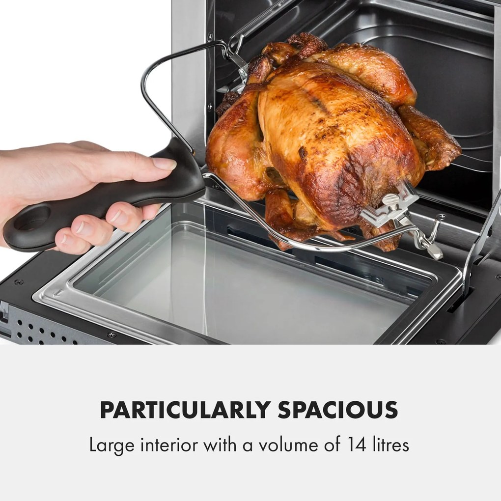 Klarstein AeroVital Cube Chef, forrólevegős fritőz, 1700 W, 14 l, 16 program, felső és alsó fűtés