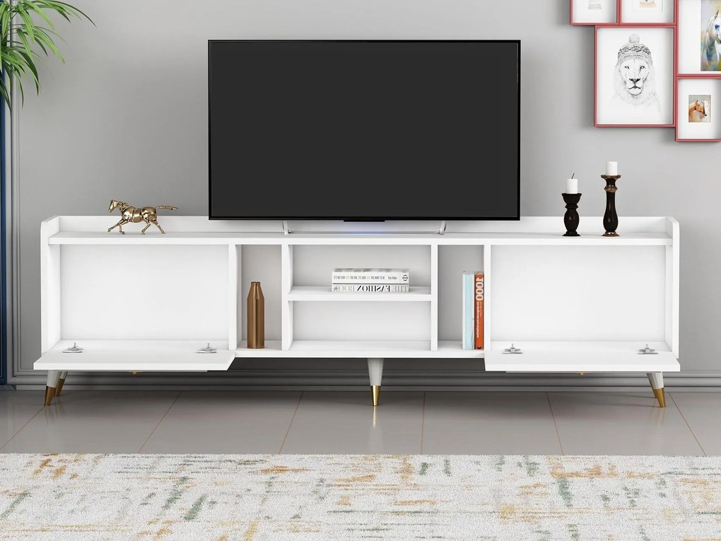 TV asztal/szekrény Kadole 2 (fehér + arany) . 1095457
