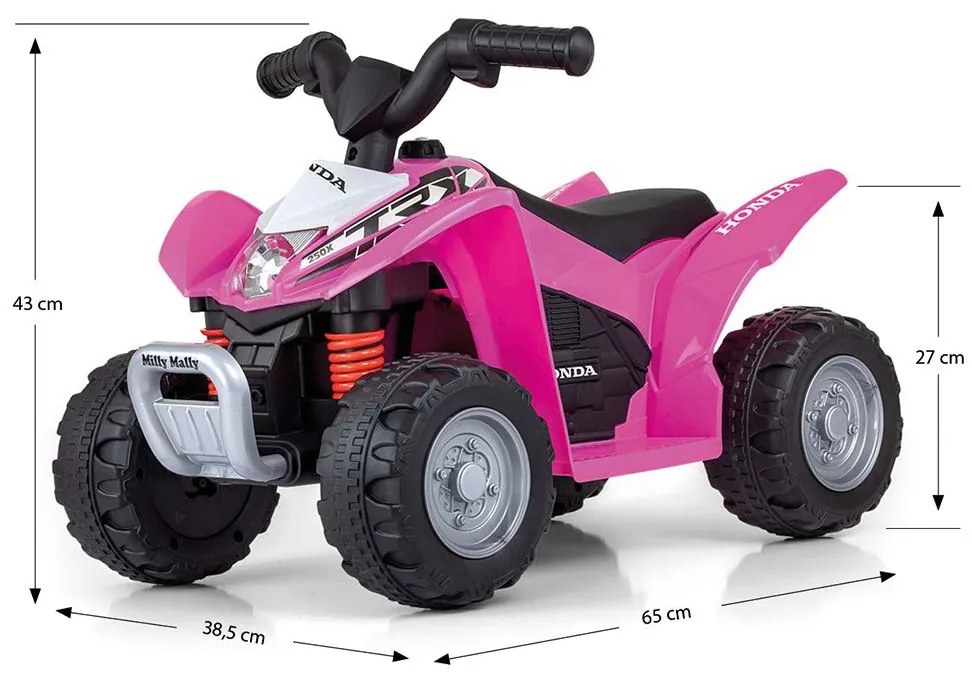 Elektromos négykerekű Milly Mally Honda ATV rózsaszín