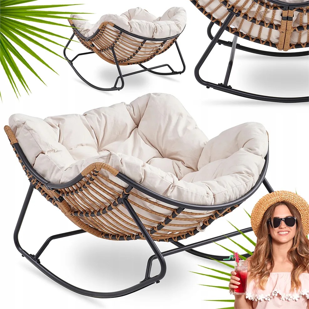 Kerti Hintaszék Pihenőhinta Teraszra Nappaliba Bézs Elton