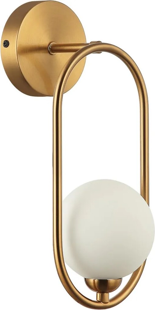 Italux modern fali lámpa lupus antik sárgaréz fehér itxwl-3965-1-bro