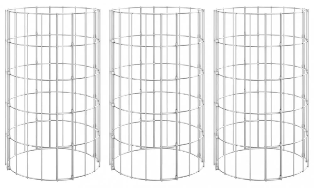 3 db kör alakú horganyzott acél gabion magaságyás Ø30 x 50 cm