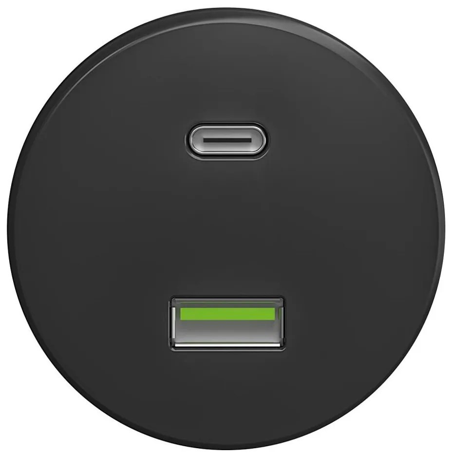 Kliklap - Retro USB aljzat A+C keret nélkül, antracit