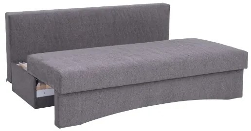 Kárpitozott, karfa nélküli, kihúzható háromszemélyes kanapé mindennapi alváshoz PAUL szürke