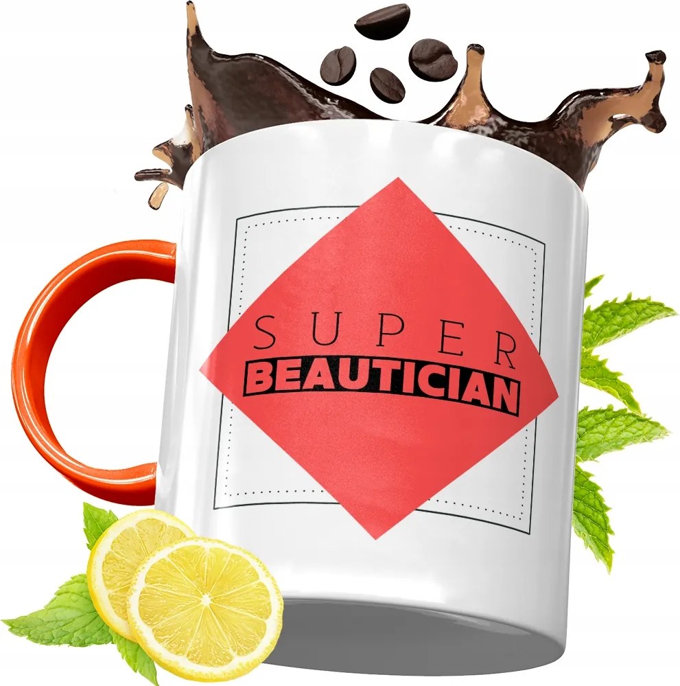 Narancssárga Bögre Kozmetikusnak Ajándék fényképes nyomattal