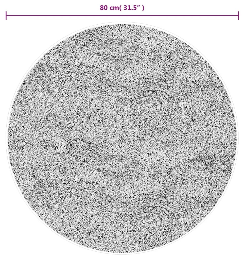 HUARTE antracit rövid szálú puha és mosható szőnyeg Ø 80 cm