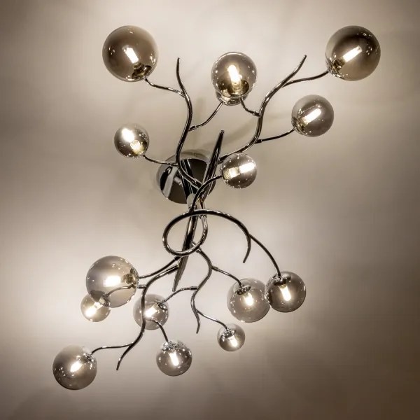 Brilagi - LED felületre szerelhető csillár MISTEL 15xG9/3W/230V fekete króm/füstszínű