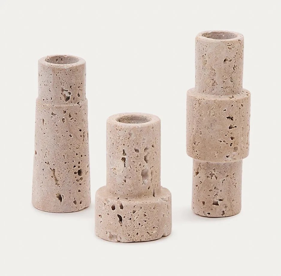 Kő gyertyatartó készlet 3 db-os Majid – Kave Home