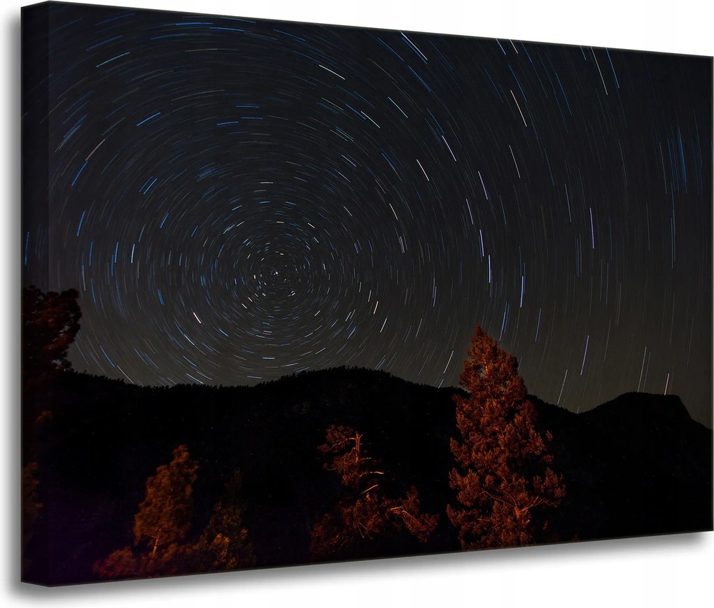 Vászonkép Természet Erdő Éjszaka Hegyek Absztrakt Fák 70x50