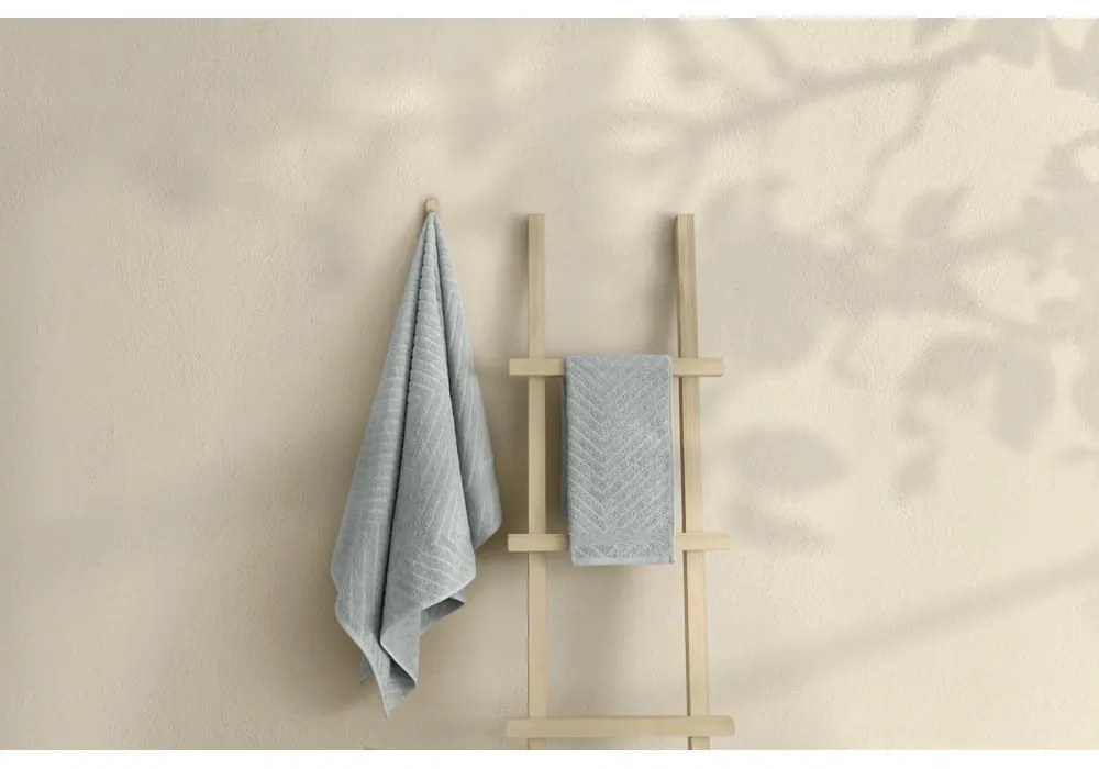 Világosszürke frottír pamut törölköző és fürdőlepedő készlet 2 db-os – Foutastic