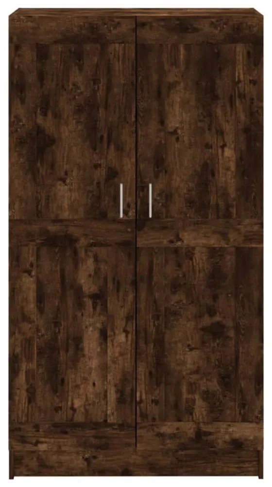 füstös tölgy színű szerelt fa könyvszekrény 82,5x30,5x150 cm