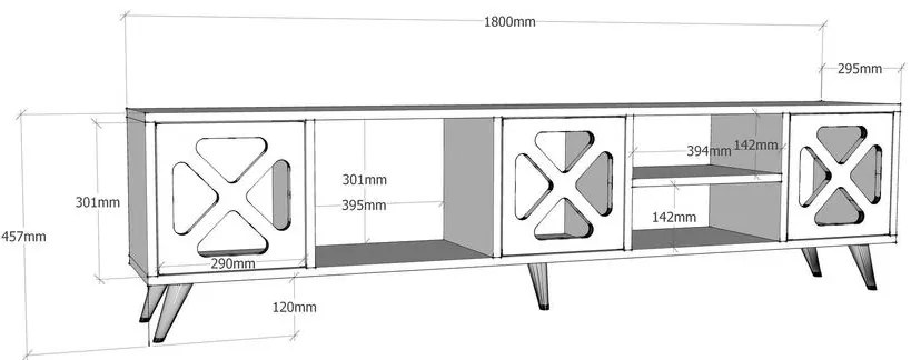 TV szekrény Sinef - White , Anthracite