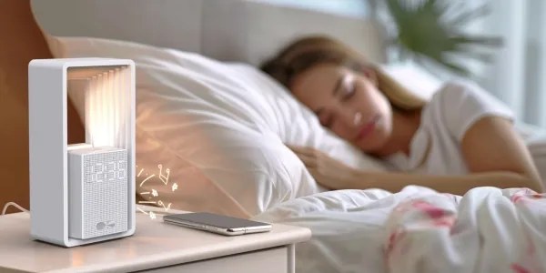 Immax 09113L - LED asztali lámpa ébresztővel és töltéssel CALM LED/3,5W/5V