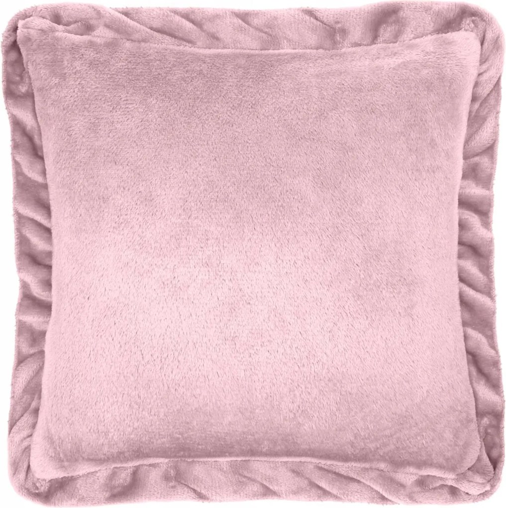 Dekoratív párnahuzat Ruffly 40x40 púderrózsaszín, fodros
