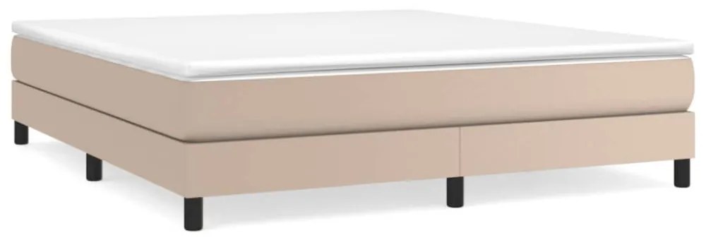 cappuccino színű műbőr rugós ágykeret 160x200 cm