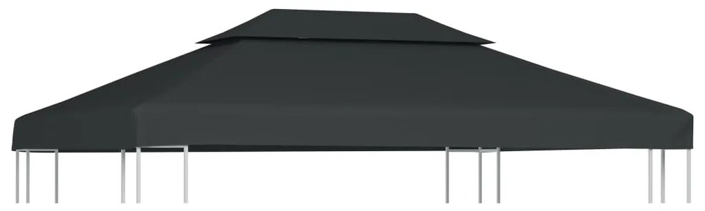 vidaXL antracitszürke kétszintes pavilon tetőponyva 310 g/m² 4 x 3 m