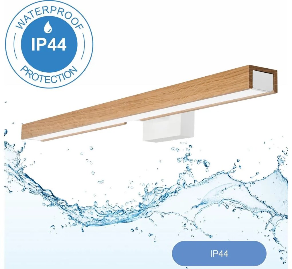 Brilagi-LED fürdőszobai tükörmegvilágítás WOODY MIRROR LED/12W/230V IP44 tölgy/fehér 8590828607496