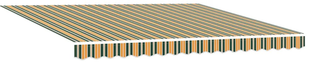 Kézi behúzható napernyő zöld és sárga 400x300 cm