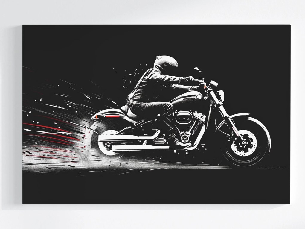 Vászonkép Canvas Grafika Motorkerékpár Biker Sebesség Vezetés 60x40