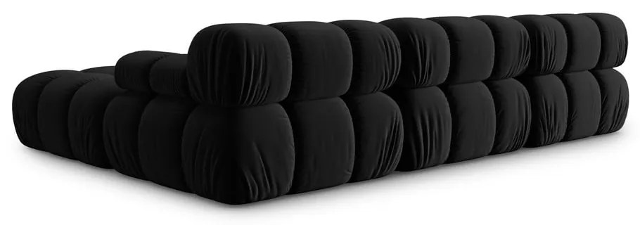 Fekete bársony sarokkanapé Bellis – Micadoni Home