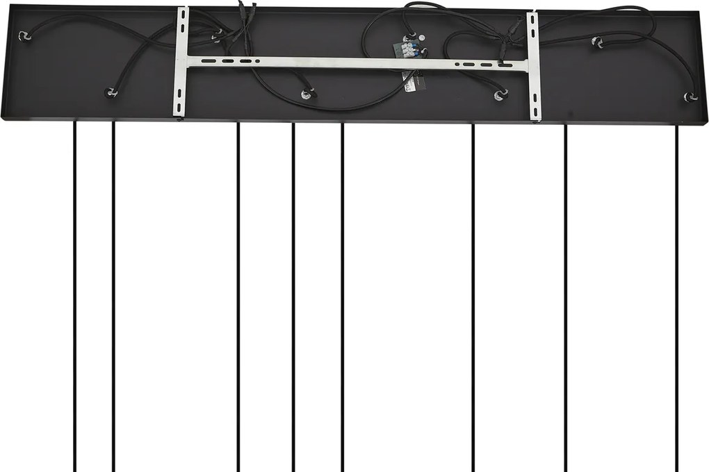 Art Deco függőlámpa fekete borostyánszínű üveggel 8-lámpás - Hanne