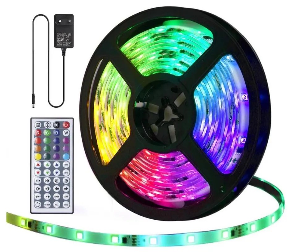 Aigostar B.V. Aigostar - 5m RGB LED kültéri szalag, 24W, 12V, IP65, dimmelhető, távirányítóval AI0217