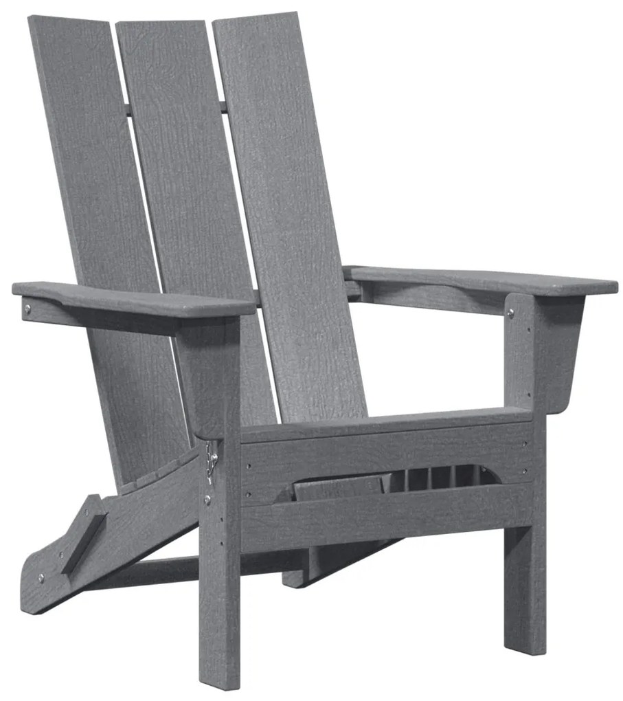 Összecsukható Adirondack szék Világosszürke 74.5x80.5x90 cm HDPE