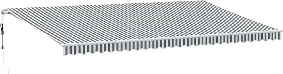 vidaXL antracitszürke-fehér LED-es automata napellenző 600 x 300 cm