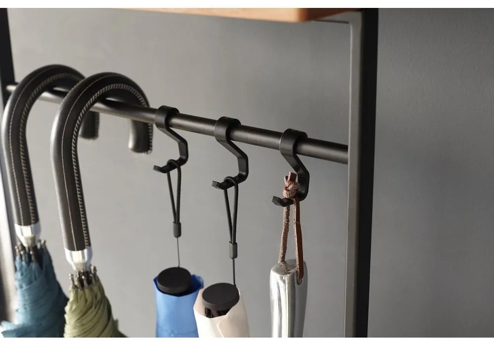 Tower fekete fém állvány fa polccal - Yamazaki