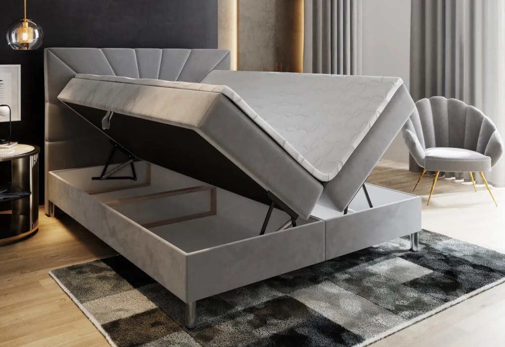 MERI kárpitozott boxspring ágy, 180x200, cosmic 800