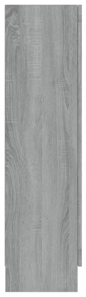 szürke sonoma színű szerelt fa vitrinszekrény 82,5x30,5x115 cm