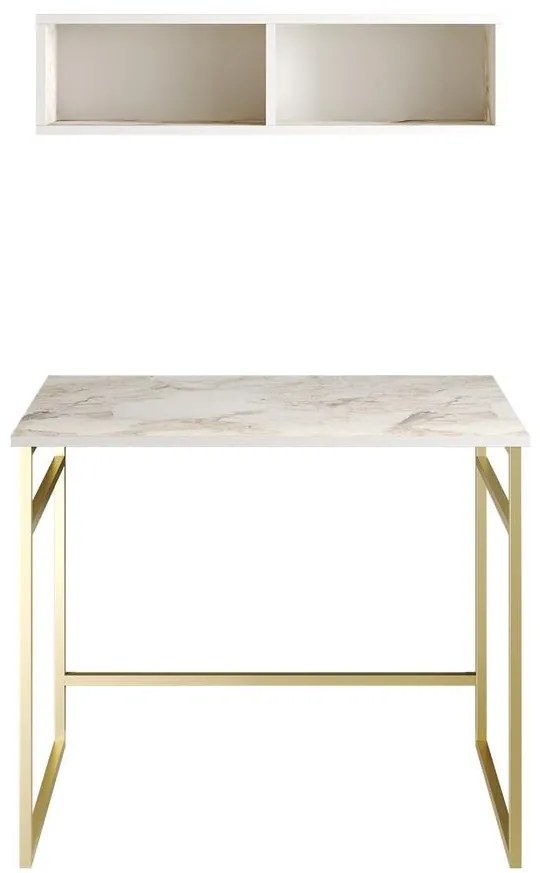 Íróasztal Gama - White, Gold