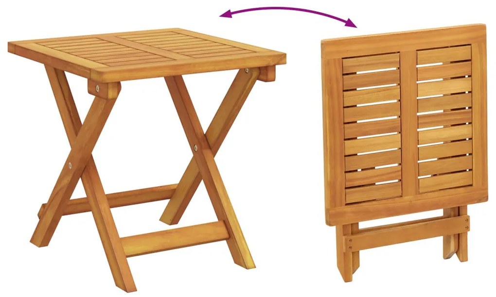 Napozó párnával 3 pcs Barna 40 x 40 x 40cm Tömör akácfa