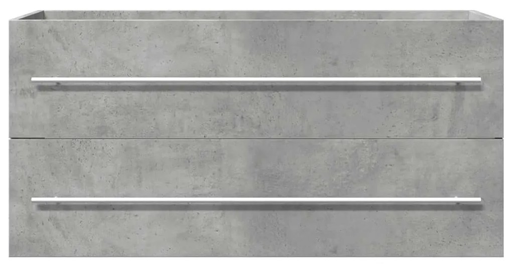 Betonszürke szerelt fa mosdószekrény 100 x 38,5 x 48 cm