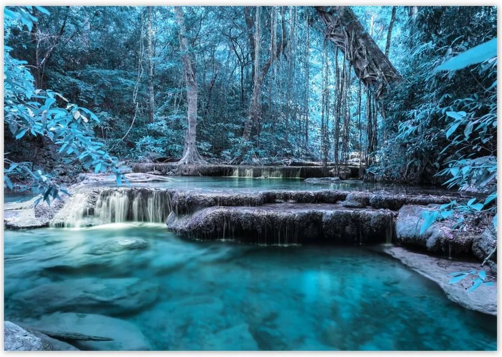 Poszterek 100x70 Erawan Kék vízesés