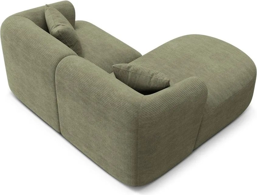Zöld kordbársony sarokkanapé (bal oldali-heverő résszel) Campi – Cosmopolitan Design
