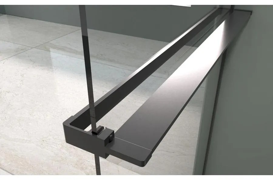 Rochelle Black zuhanypolc és törölközőtartó zuhanyfalhoz, 140 cm