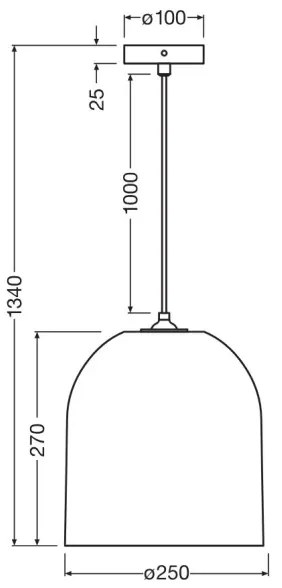 Ledvance - Csillár zsinóron DECOR CARDBOARD 1xE27/15W/230V átm. 25 cm