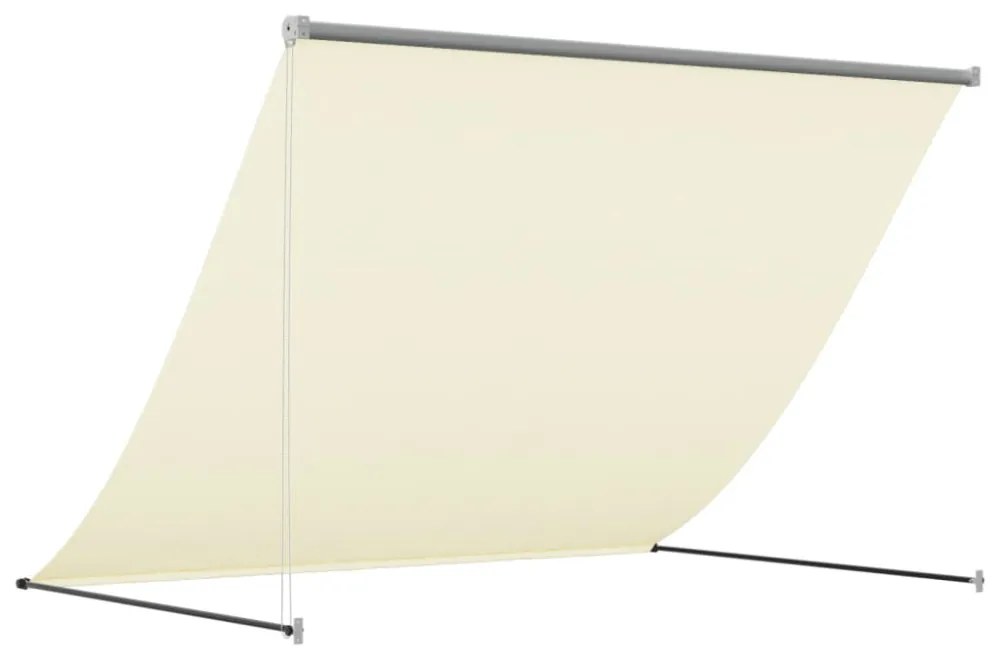 krémszínű szövet és acél feltekerhető napellenző 200 x 150 cm