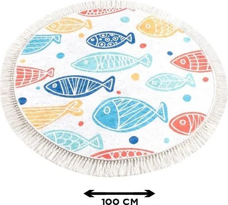 Fish fürdőszobaszőnyeg, Ø100 cm – TR359CHL1454