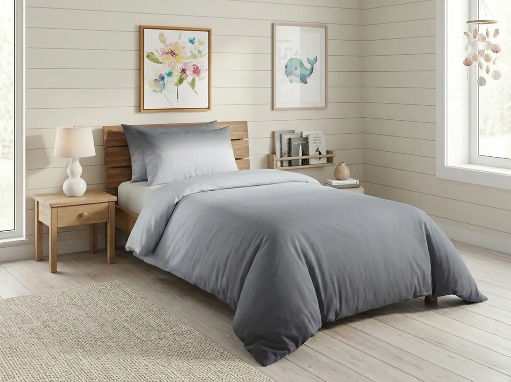 Pamut ágyneműhuzat OMBRE szürke Ágyneműhuzat mérete: 2 db 70 x 90 cm | 200 x 220 cm