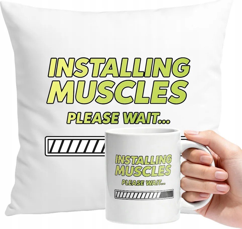 Bögre Szett Párna Ajándék Vicces Installációs Muscles Ajándék Szöveg