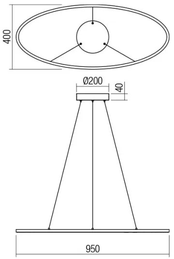 Redo 01-3337 - LEO LED/48W/230V dimmelhető, kábelre függesztett csillár, fehér