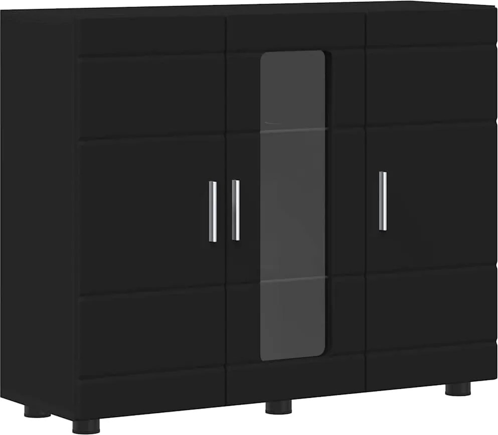 vidaXL Fából Készült Szekrény Fekete 88,5 x 30,5 x 73 cm Faanyag