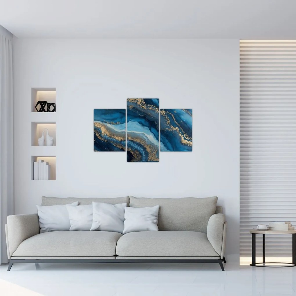 Kép - Kék márvány absztrakció (90x60 cm)