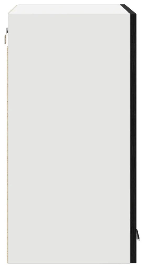 vidaXL Fekete tölgy függő üveg szekrény - 60x31x60 cm, mérnöki fából
