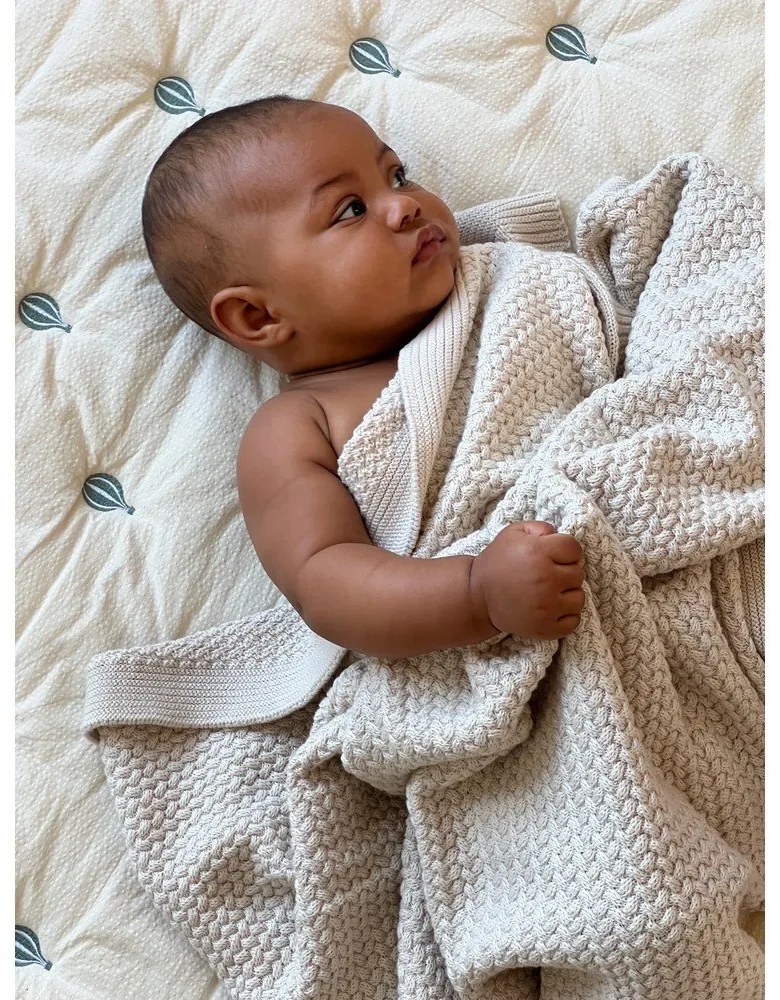 Világossárga-kék bio pamut steppelt gyerek takaró 90x120 cm Balloon – Cam Cam Copenhagen