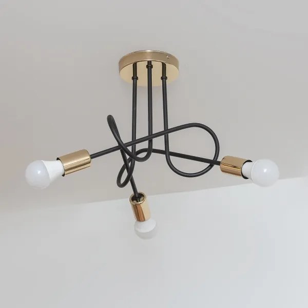 Felületre szerelhető OXFORD csillár 3xE27/15W/230V arany/fekete