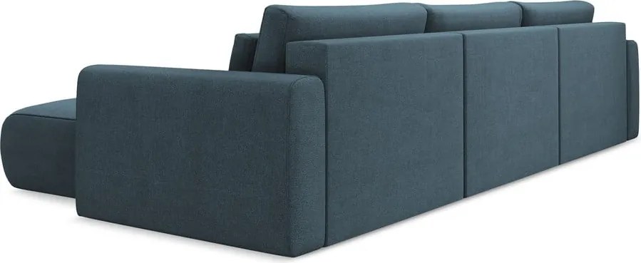 Kék kinyitható-tárolóhelyes (U alakú) sarokkanapé Kapua – Makamii